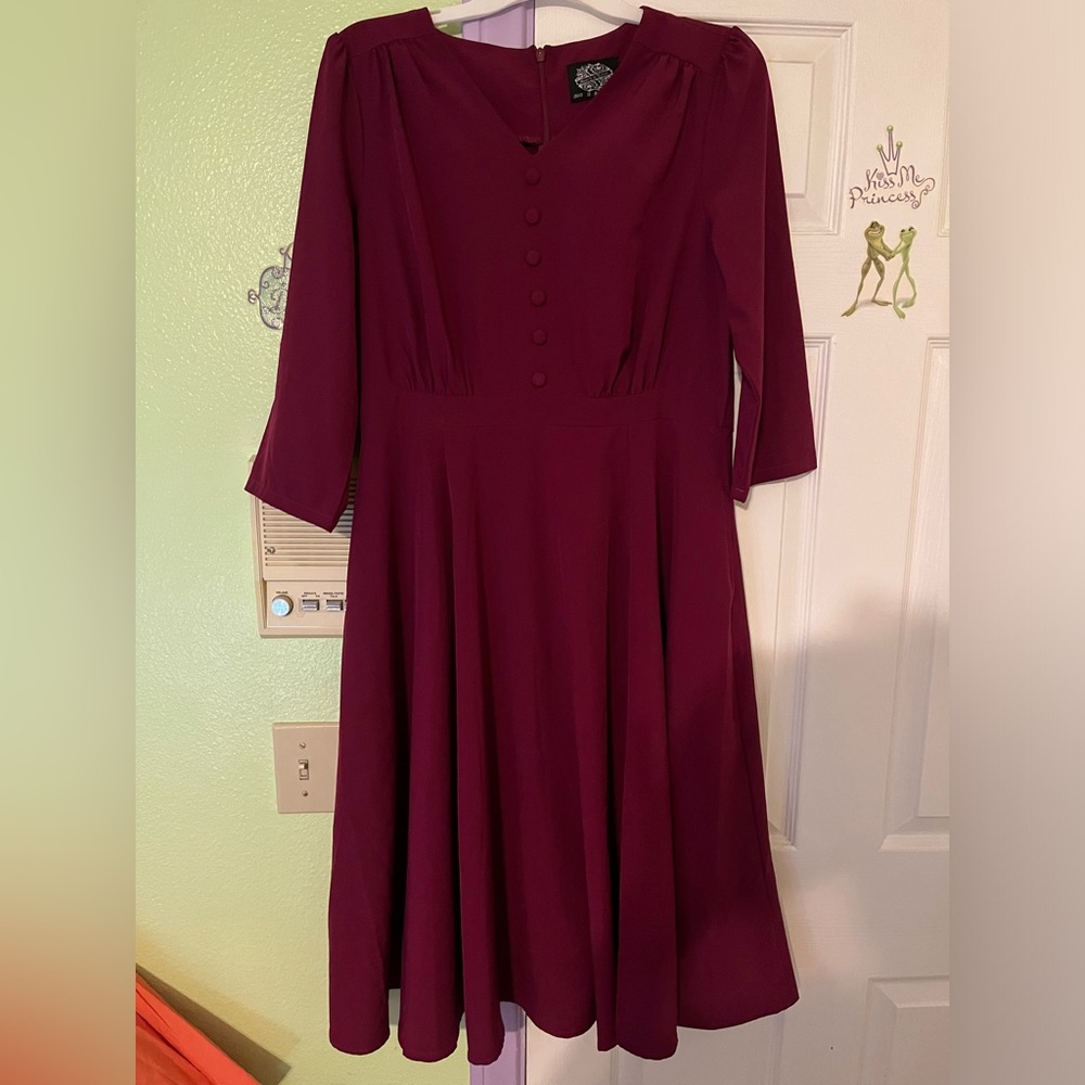 Hearts and Roses Plum Dress